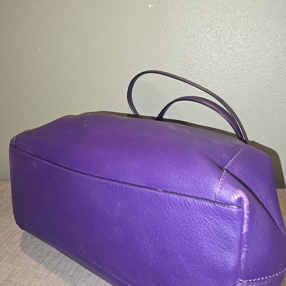 Coach Edie shoulder bag in purple pebbled leather Hobo - Picture 6 of 8